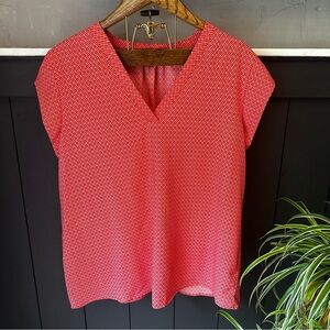 Hilary‎ Radley Women's V-Neck Short Sleeve Blouse Tunic Red Poppy Plus Size XXL